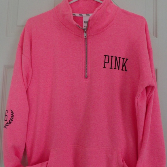 PINK Victoria's Secret Tops - VS PINK Oversized Half Zip Sweatshirt NWOT